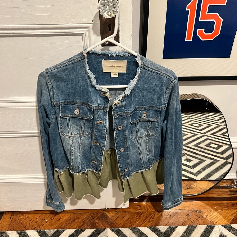 Pilcro Blue and Green Jean Jacket